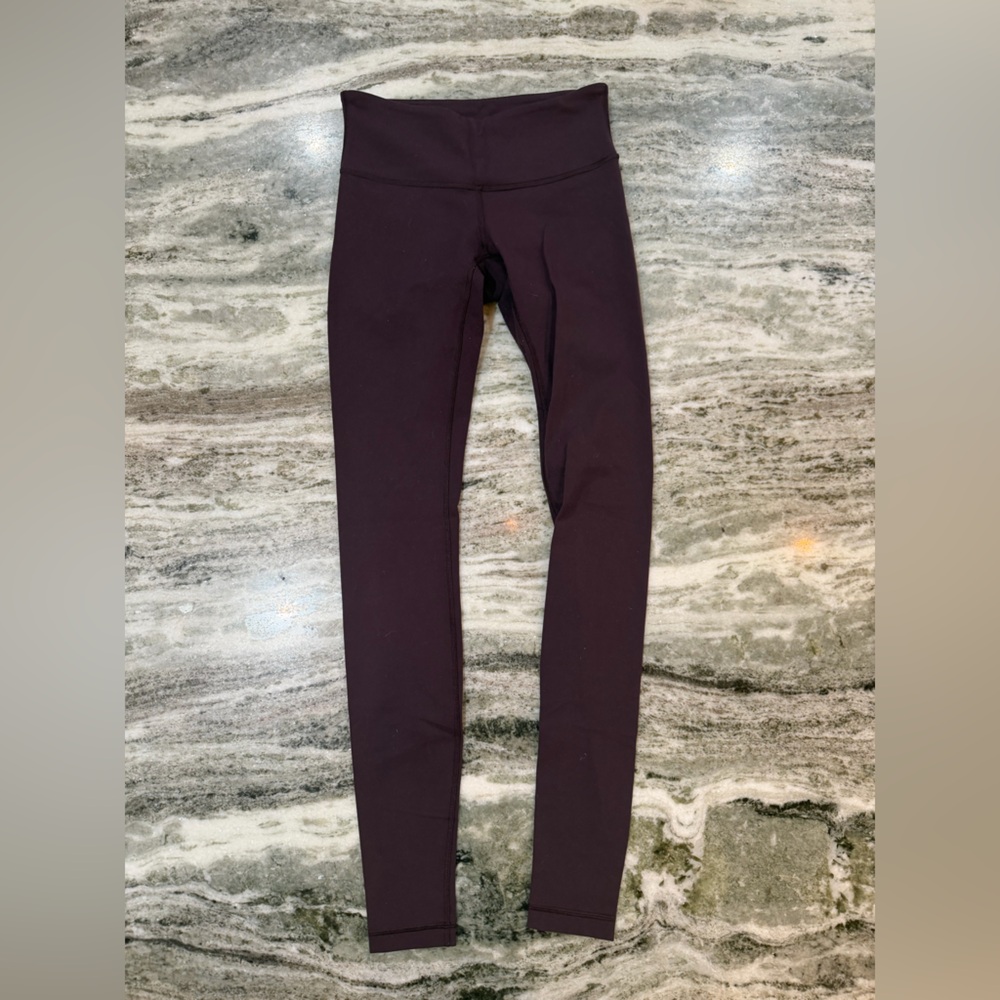 Lululemon Leggings Low Rise Leggings Dark Purple Full Length - Picture 3 of 6